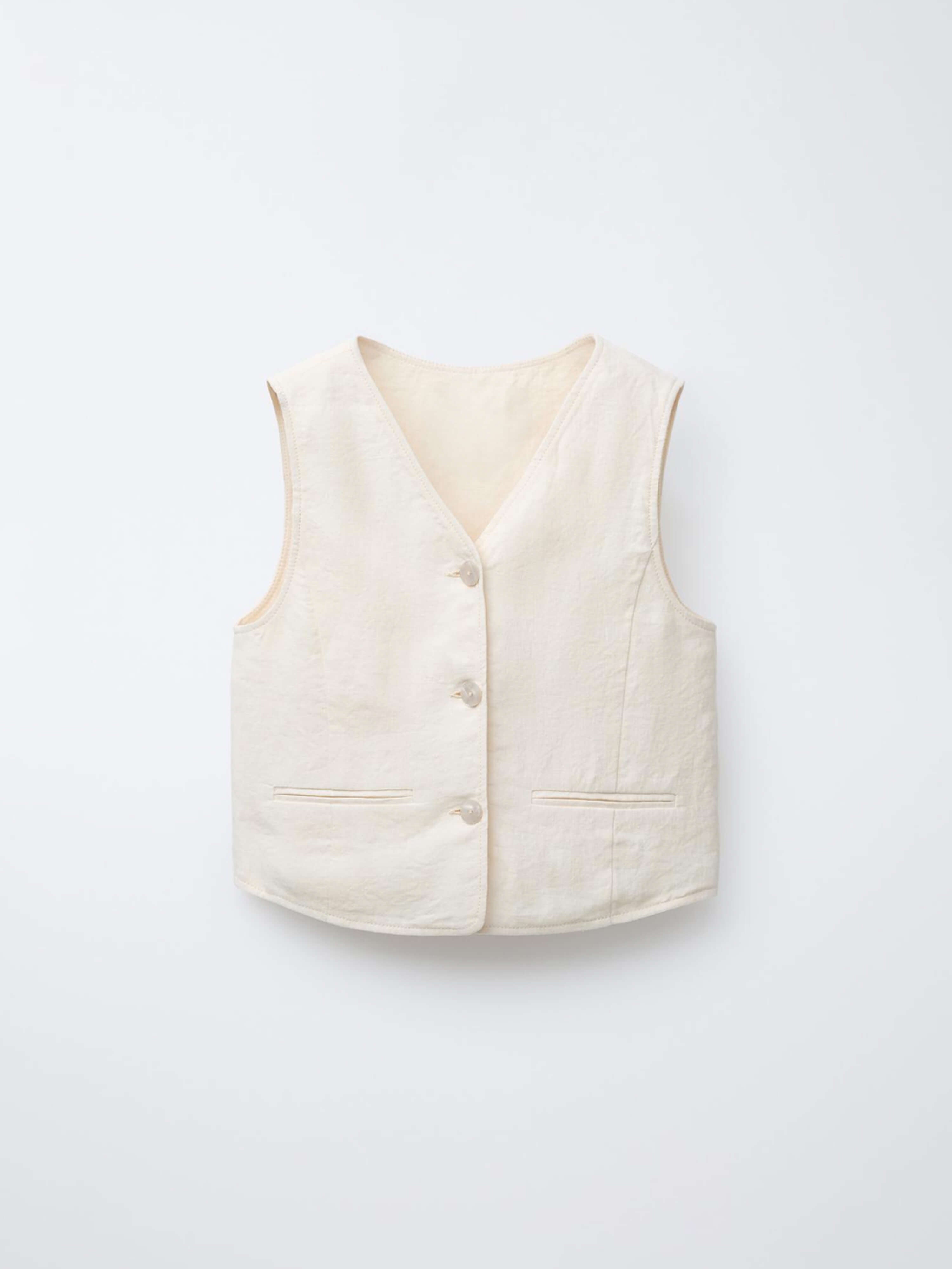 Linen Vest Cream