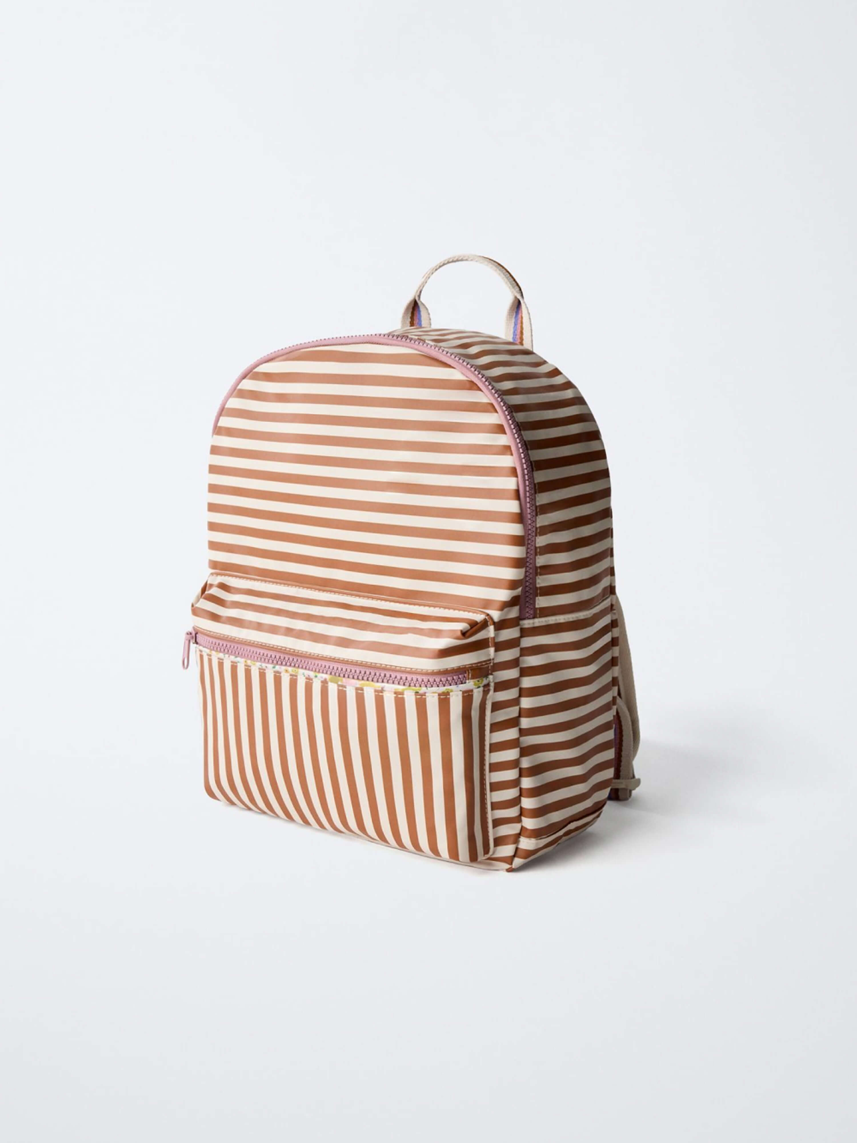 Stripe Backpack Brown