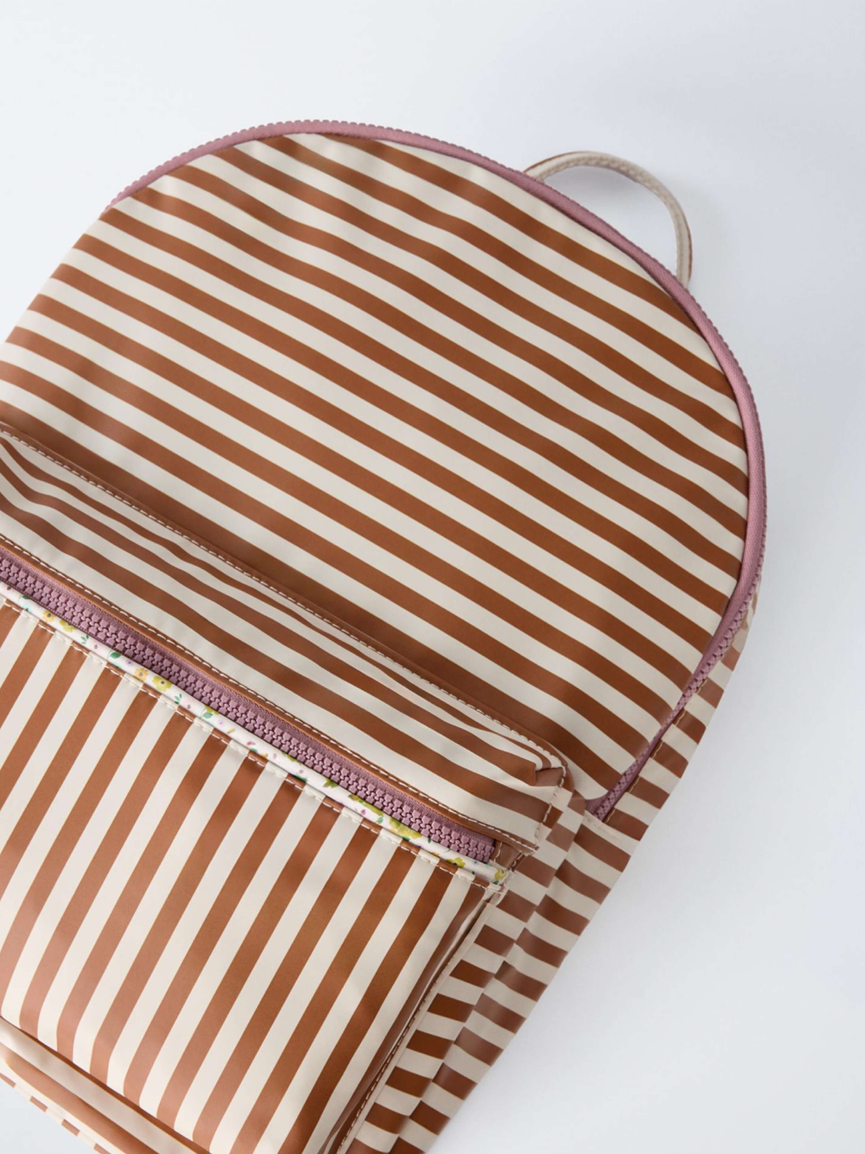 Stripe Backpack Brown