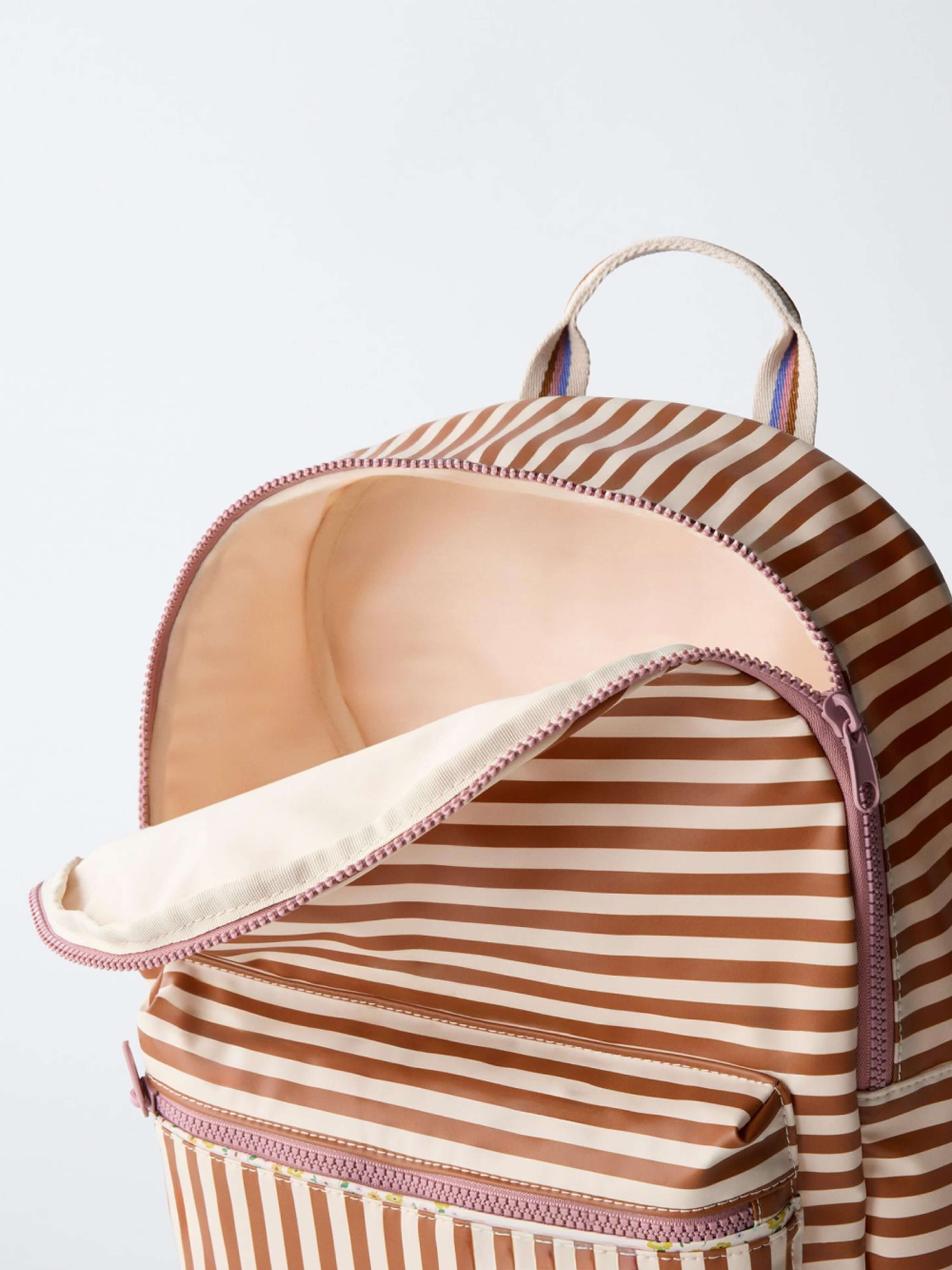 Stripe Backpack Brown